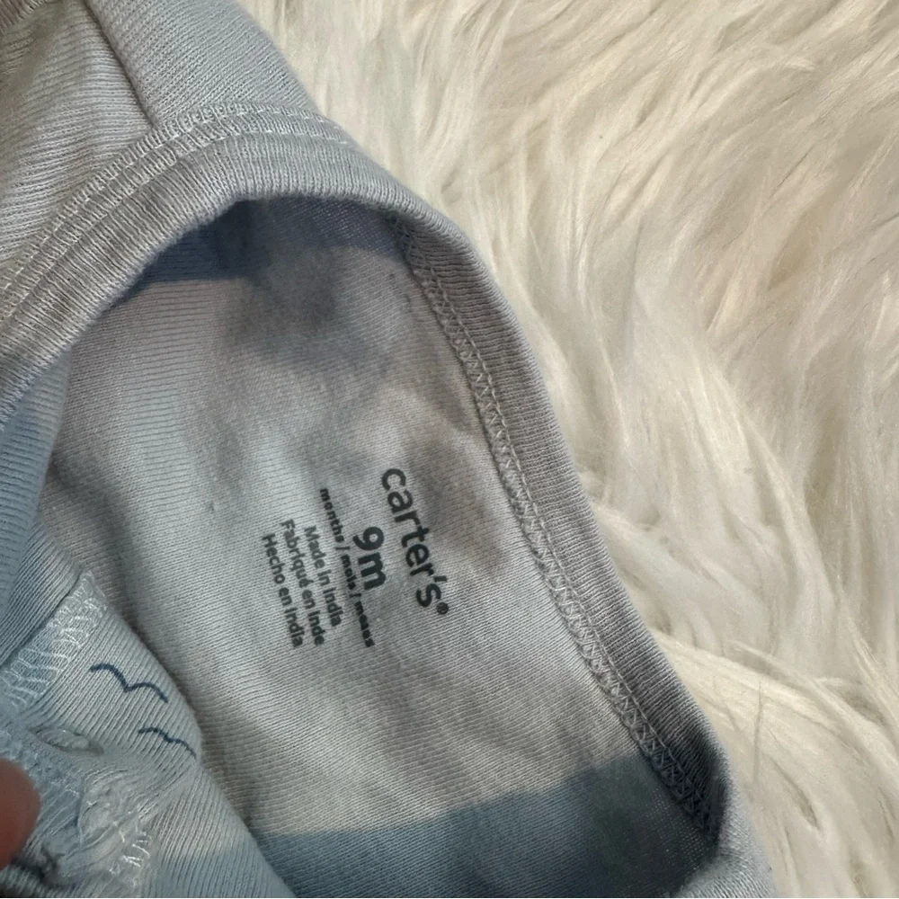 Carter’s Baby Boy 9M Light Blue Paper Airplane‎ Outfit Set NWOT